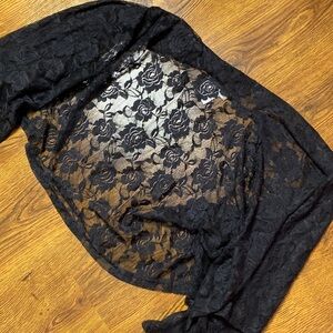 🌷 Tradition  🌷 Rose Floral Lace Stretch Open Cardigan